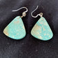 Southwestern Navajo Slab Turquoise Dangle Earrings | Sterling Silver | Authentic Native American Handmade | 1323