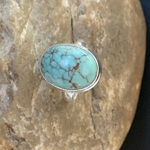 Navajo Blue Turquoise Ring | Sterling Silver | Sz 6 | Authentic Native American Handmade | 11427