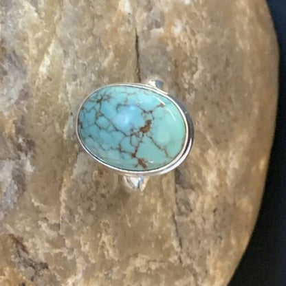 Navajo Blue Turquoise Ring | Sterling Silver | Sz 6 | Authentic Native American Handmade | 11427