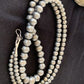 Navajo Pearls Sterling Silver Necklace | Hand-Stamped Bench Beads | 36" | Southwestern | 93336
