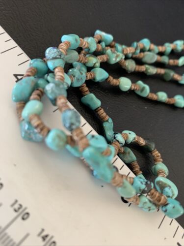 Native American Santo Domingo Shell Nugget Turquoise Necklace | 34" | 12001