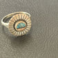 Navajo Blue Turquoise Pink Coral Inlay Ring | Sz 5.5 | Authentic Native American Handmade | 11171
