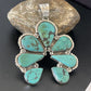 Navajo Blue Turquoise Naja Pendant Necklace | Authentic Native American Sterling Silver | 11356