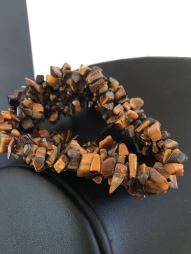 Men's Navajo Stretch Tigers Eye Stone Bracelet | Authentic Native American - Masha USA
