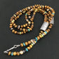 Navajo Sterling Necklace | Tiger's Eye & Turquoise | Multi-Color 3 Strand | 18" | 4892
