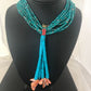 Men's Turquoise Bead 9 Strand Navajo Pearls Necklace | Sterling Silver | Native American Handmade | 8451