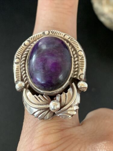 Native American Navajo Sterling Silver Purple Sugilite Ring | Sz 10 | 10444