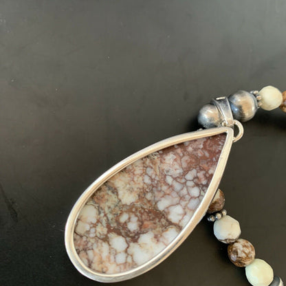 Navajo Wild Horse Turquoise Necklace Pendant | Sterling Silver | Authentic Native American Handmade | 11374 - Masha USA