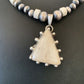 Navajo White Buffalo Turquoise Pendant Set | Sterling Silver | Authentic Native American Handmade | 12202