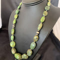 Navajo Sterling Silver Graduated Green Nugget Turquoise Necklace | Authentic Native American | 21" | 10725