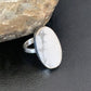 Navajo White Howlite Ring | Sterling Silver | Sz 8.5 | Authentic Native American Handmade | 11611
