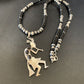 Navajo Kokopelli Pendant with Pearls, Black Onyx, and Multi-Stone | Authentic Native American Sterling Silver | 12284