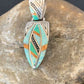 Navajo Spiny White Green Opal Inlay Pendant | Sterling Silver | Authentic Native American Handmade | 12481