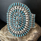 Navajo Blue Turquoise Cuff Bracelet | Sterling Silver | Authentic Native American Handmade | 14597