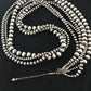 Navajo Pearls Sterling Silver Bead Necklace | 60" 3-Strand | Native American Handmade | 93960