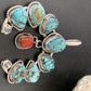 Navajo Coral Spiderweb Turquoise Pendant | Authentic Native American Sterling Silver | Naja | 02226