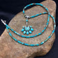 Navajo Turquoise Cluster Pendant Necklace | Sterling Silver | 20" | Authentic Native American Handmade | 4079