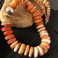 Navajo Orange Spiny Oyster Turquoise Necklace | Sterling Silver | Native American Handmade | 22" | 01822