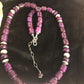 Navajo Purple Sugilite Bead Necklace | Sterling Silver | Authentic Native American Handmade | 18" | 3128