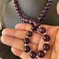 Navajo Purple Amethyst Necklace | 10mm Sterling Silver | 21" | Authentic Native American Handmade | 14313