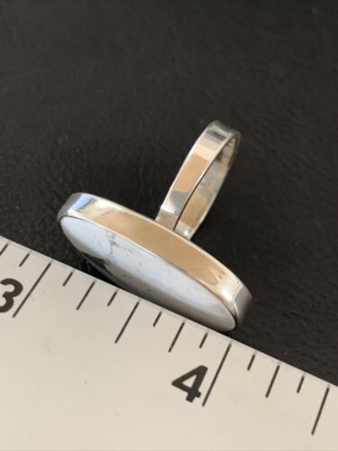 Navajo White Howlite Ring | Sterling Silver | Sz 9.5 | Authentic Native American Handmade | 11610