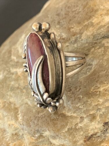 Navajo Purple Spiny Oyster Ring | Sterling Silver | Sz 5.5 | Authentic Native American Handmade | 10810