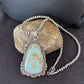 Navajo Royston Turquoise Pendant Necklace | Sterling Silver | Authentic Native American Handmade | 1365