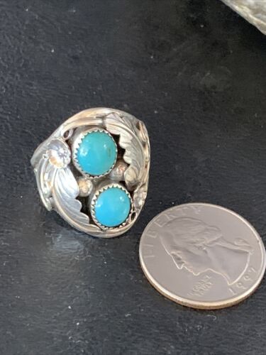 Navajo Kingman Turquoise Multi-Stone Ring | Authentic Native American Sterling Silver | Sz 10 | 14168