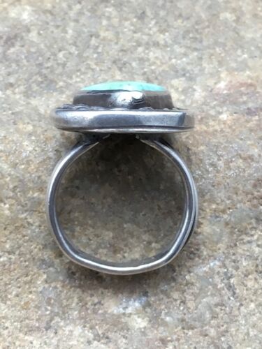 Native American Men's Blue Turquoise Ring | Navajo Sterling Silver | Sz 6.5 | 4056
