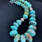 Navajo Pearls Sterling Silver & Blue Turquoise Graduated Necklace | Authentic Native American | 24" | 01745