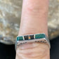 Native American Women's Navajo Green Malachite Onyx Inlay Ring | Sz 7 | 11153