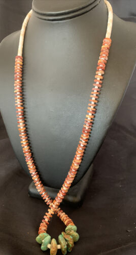 Navajo Turquoise | Purple Spiny Oyster | Pink Shell Necklace | Sterling Silver | Native American Handmade | 30" | 12255