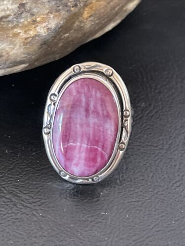 Navajo Turquoise Purple Spiny Oyster Ring | Sterling Silver | Sz 9 | Authentic Native American Handmade | 10297