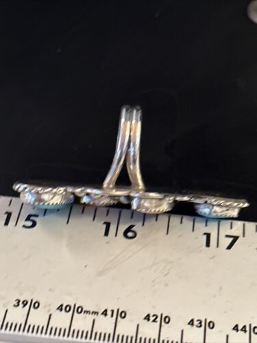 Navajo Turquoise Spiny Oyster Multi-Stone Ring | Authentic Native American Sterling Silver | Sz 8 | 14496