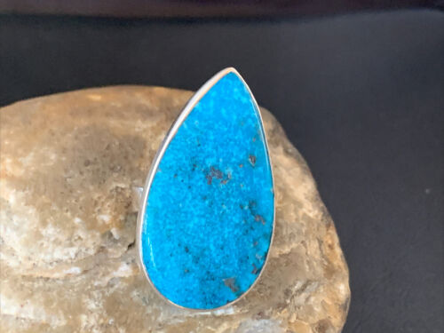 Navajo Blue Kingman Turquoise Ring | Sterling Silver | Sz 7 | Authentic Native American Handmade | 11813
