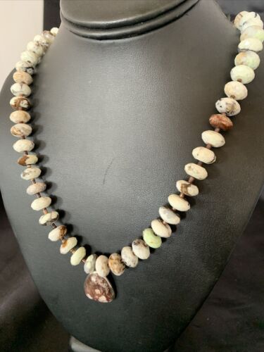 Navajo Wild Horse Turquoise Necklace | Sterling Silver | 21" | Authentic Native American Handmade | 12499