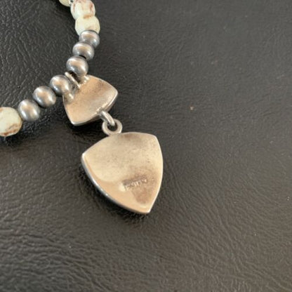 Navajo Wild Horse Turquoise Necklace Pendant | Sterling Silver | 21" | Authentic Native American Handmade | 13296