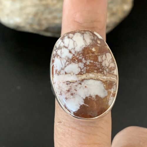 Native American Women's Navajo Wild Horse Turquoise Ring | Sterling Silver | Sz 8.5 | 10493