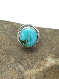 Royston Turquoise Navajo Ring | Sterling Silver | Sz 6.75 | Authentic Native American Handmade | 2654