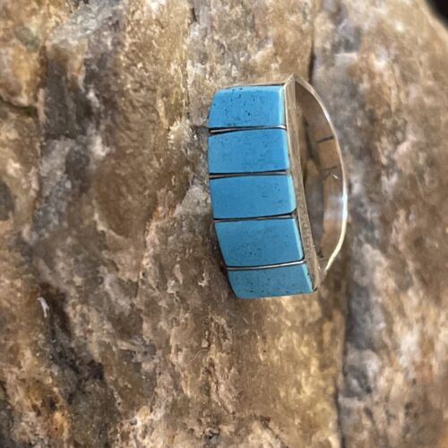 Native American Navajo Kingman Turquoise Ring | Sterling Silver | Sz 5.5 | 1130