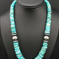 Navajo Blue Graduated Turquoise Necklace | Sterling Silver | 20" | Authentic Native American Handmade | 4809
