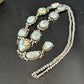 Navajo Golden Hills Turquoise Lariat Necklace | Sterling Silver | Authentic Native American Handmade | 14407
