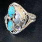 Navajo Kingman Turquoise Multi-Stone Ring | Authentic Native American Sterling Silver | Sz 12 | 14167
