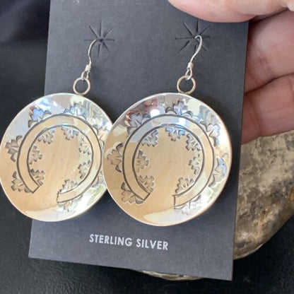 Navajo Basket Weave Earrings | Sterling Silver | Authentic Native American Handmade | 10758