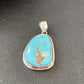 Navajo Blue Bisbee Turquoise Pendant | Sterling Silver | 1" | Authentic Native American Handmade | 1626