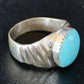Navajo Blue Kingman Turquoise Ring | Sterling Silver | Sz 11 | Authentic Native American Handmade | 14148