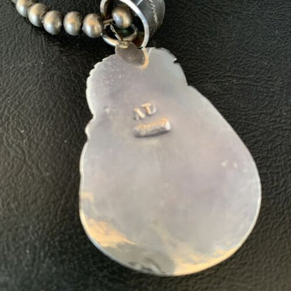 Men's Women's White Buffalo Turquoise Pendant | Sterling Silver Necklace | Native American Handmade | 14197 - Masha USA
