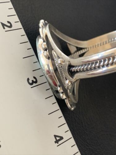 Navajo Dry Creek Turquoise Cuff Bracelet | Sterling Silver | Authentic Native American Handmade | 2118