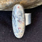 Navajo Men's White Black Cinnabrite Ring | Sterling Silver | Sz 7.5 | Authentic Native American Handmade | 1553