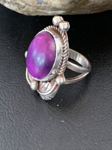 Native American Women's Navajo Purple Sugilite Ring | Sterling Silver | Sz 9.5 | 10442